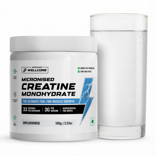 [BRSRMCT5OUGQEALX] Wellcore Pure Micronised Creatine Powder (33 Servings, Unflavoured)