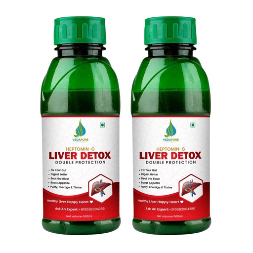 [BRSREYIBCUPRMELL] Vedapure Liver Detox Juice | Liver Care Juiice for Men & Women | Benefits Health, Strengthens Digestive System, Natural Gut Cleanser | Fights Fatty liverr (Pack of 2)