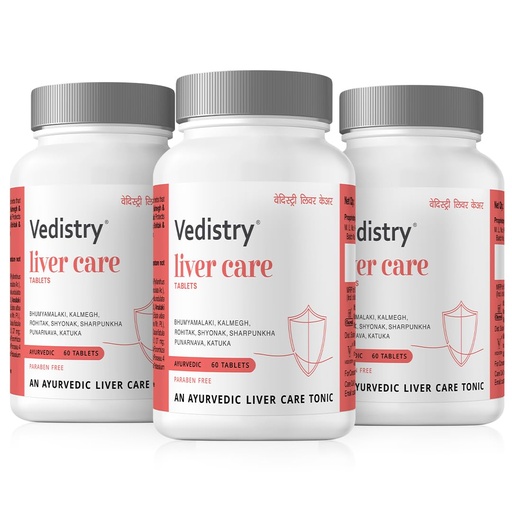 [BRSREH3ROB7Q4F3O] Vedistry Livercare Tablets | Ayurvedic Liver Detox Supplement for Fatty Liver & Sluggish Metabolism | Clinically tested | 22% reversal in fatty liver | Ayurvedic Liver Care with Bhumiamalaki, Kutaki & Amalaki for Detox & Liver Restoration – 60 Tablets (Pack of 3)