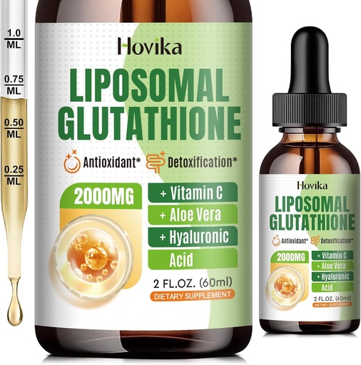 [BRSRAZTRCR6BOHL6] Liposomal Glutathione Suplemento 2000mg, Liquid Glutathione gotas con vitamina C, Master Antioxidants for Immune System, Aging Defense, Skin Headth, Liver Detox - Absorción superior, Vegan 2 Fl Oz