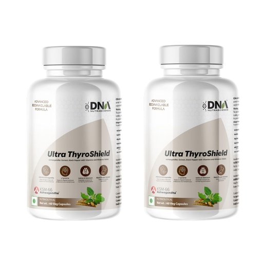 [BRSRGAYBBAPWYHLP] Ultra Thyroshield with KSM-66 Ashwagandha, L-Tyrosine, Selenium, Zinc, Vitamins D3 & B12, 120 Capsules (Pack of 2)