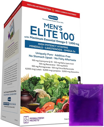 [BRSWGBAQBB7RME3L] ANDREW LESSMAN Multivitamin - Men's Elite-100 with Maximum Essential Omega-3 1000 mg 30 Packets – Potent Nutrients, Essential Vitamins, Minerals, Phytonutrients and Carotenoids. No Additives