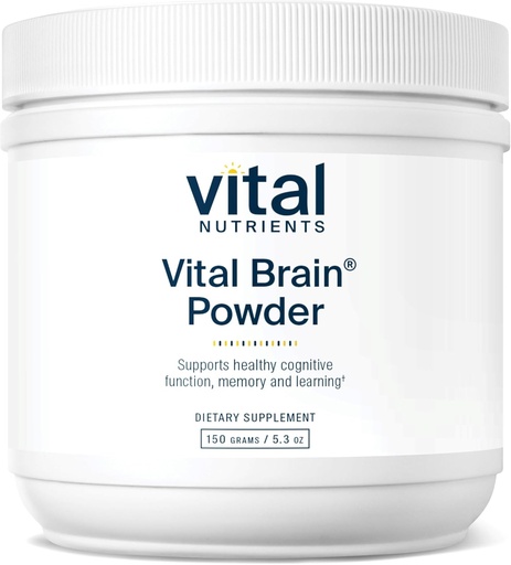 [BRSWIYIZCIORUD3E] Vital Nutrients Vital Brain Powder | Phosphatidylserine, Acetyl-L-Carnitine Brain Supplement | Nootropic | Healthy Cognitive Function, Memory, Learning* | Gluten, Dairy, Soy Free | Unflavored | 150g