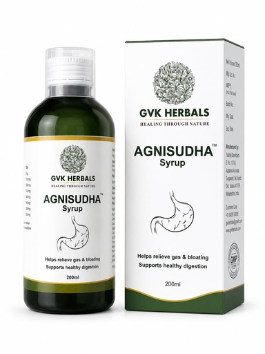 [BRSRYYAOBB6WMCA7] Agnisudha GVK Herbals Natural Appetiser & Herbal Digestive Syrup for Gas & Bloating Support 200ml