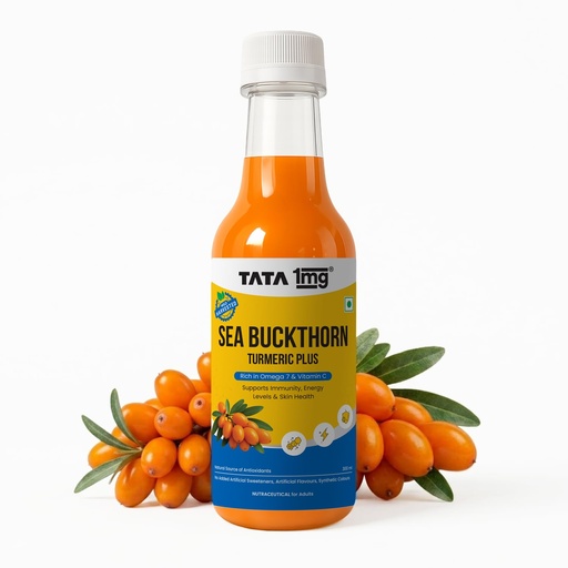 [BRSRYYICBAPGMHIV] Tata 1mg Sea Buckthorn Turmeric Plus Juice | Rich in Omega 7 & Vitamin C | Supports Immunity, Skin Health & Energy Levels | Antioxidant-Rich Nutraceutical | 300ml
