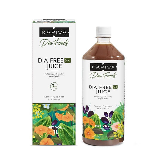 [BRSREHQZBAPBYH3F] Kapiva Dia Free 2X Juice-1L | New and Improved |100% Ayurvedic Juice with Karela, Jamun & Gudmar | 1 Month Pack