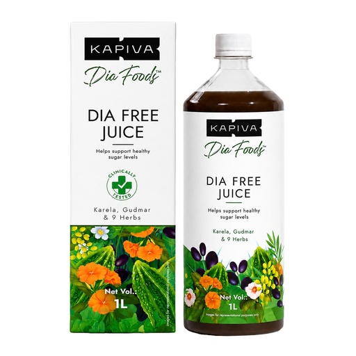 [BRSWGFQ3PMHGMAD5] Kapiva Dia Free Juice, 1L | Clinically Tested | Amla, Karela, Jamun, Guduchi & 7 More