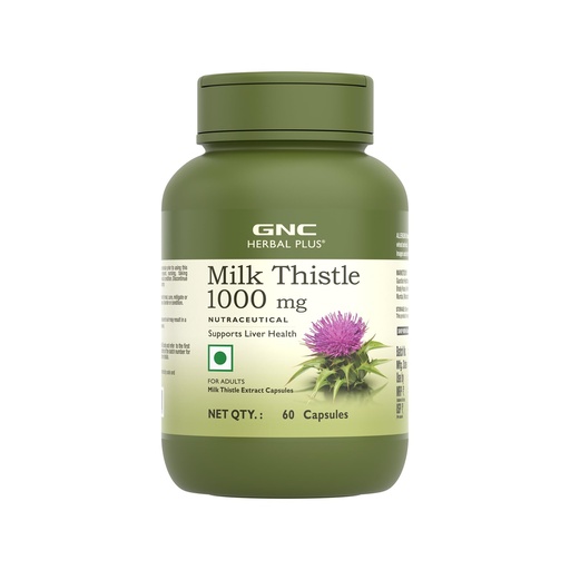 [BRSRY2Q2OYHGMG3J] GNC Milk Thistle 1000mg | High Strength Liver Support Formula with 800mg Silymarin | Supports Healthy Liver Function & Natural Detoxification | 60 Veg Capsules