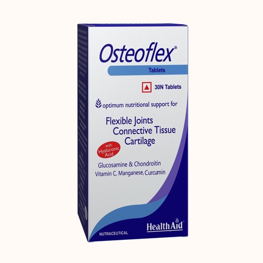 [BRSROAT4OAPWA2DO] HealthAid Osteoflex with Hyaluronic Acid, Glucosamine & Chondroitin – 30 Tablets | With Vitamin C, Manganese & Curcumin | Joint Care Supplement for Cartilage, Connective Tissue & Flexibility