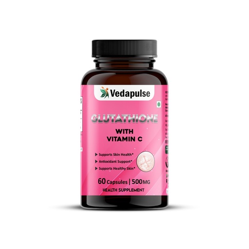 [BRSRGFL5A4MRM23H] Glutathione with Vitamin C Capsules | 500 mg | 60 Capsules |
