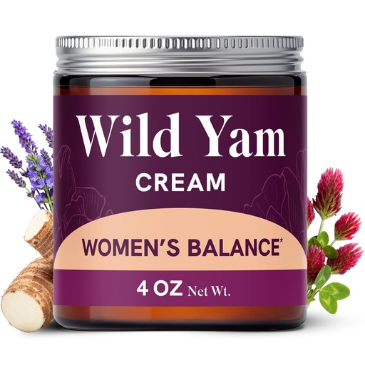 [BRSRAAIYPIPB62A6] Wild Yam Cream for Hormone Balance | 3450mg Wild Yam for Herbal Menopause & PMS Support | Enriched with Vitex, Black Cohosh, Lavender & More | Estrogen & Progesterone Free Balancing Cream | 4 Oz.