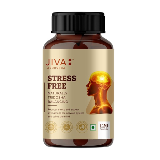 [BRSWG2T5AQIB6C3Z] Jiva Ayurvedic Stress Free Tablets (120 Tablets) | Ashwagandha, Brahmi & Shankhpushpi | Anxiety & Stress Relief | Deep Sleep & Calm Mind | Strengthens Nervous System | Non-Habit Forming - Pack of 1