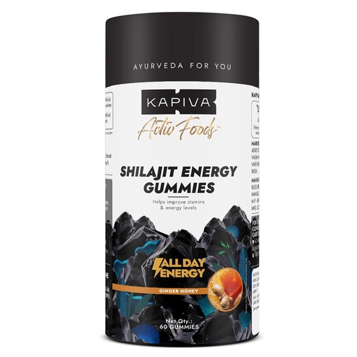 [BRSRAAYQBMIAEAA3] Kapiva Himalayan Shilajit/Shilajeet Gummies | 225mg Shilajit/Gummy | Ginger Honey Flavour | NABL-Certified Gummy | Boosts Energy Levels, Endurance & Stamina | No Added Sugar | Gelatin Free | 60 Gummies