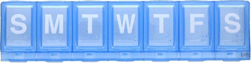 [BRSRMATRDEGWOCD3] EZY DOSE Weekly (7-Day) Pill Planner, Medicine Case, Vitamin Organizer Box, Large Locking Compartments to Secure Prescription Medication and Prevent Accidental Spilling, Blue