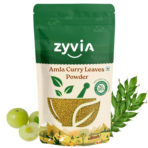 [BRSRGC3YBV6WO3Q3] Natural Amla & Curry Leaf/leaves Powder | Plant-Based Superfood for Daily Nutrition & Hair Care | Organic, Vegan, Gluten-Free | No Preservatives | 250g Pack