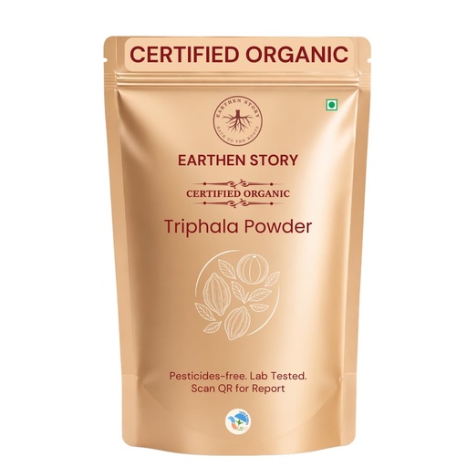 [BRSRGZYTA4PGEA36] Earthen Story Certified Organic Triphala Powder (200g) | Lab Tested for 180+ Pesticides | Natural Gut Detox & Digestion Support | Amla, Haritaki & Bibhitaki | Vegan, Non-GMO