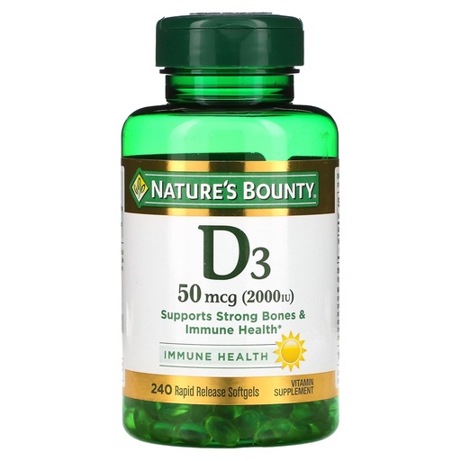 [BRSWKGYIBMIA223U] Nature's Bounty D3-2000 IU, 240 Softgels (Pack of 2)