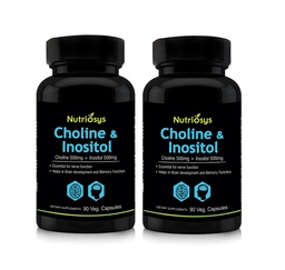 Nutriosys Choline and Inositol 500mg - 90 Veg Capsules (Pack of 2)