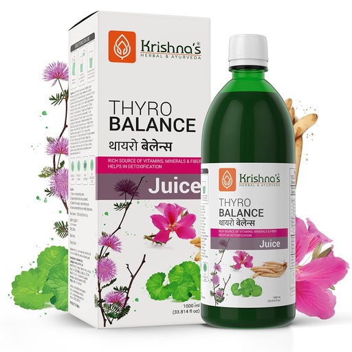 [BRSRMELYDJ7A2H3P] KRISHNA'S HERBAL & AYURVEDA Thyro Balance Juice - 1000 Ml| Blend Of Natural Ayurvedic Formulation With Kanchnar Gugglu - Sugar Free| Rich In Vitamins, Minerals And Fiber