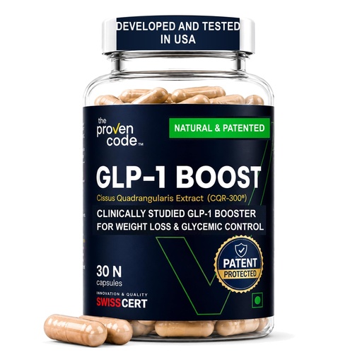 [BRSRYYDQDEHWCFIZ] GLP-1 Boost | CQR-300® 300mg | Natural GLP-1 Support Supplement | Appetite Control, Craving Control | Cissus Quadrangularis Extract | 30 Veg Capsules