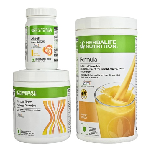 [BRSWYADQOYBWY333] Herbalife Formula 1 Mango 500g with Personalized Protein Powder 200g and Afresh Lemon 50g Pack of 3