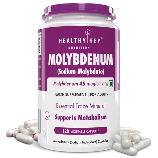[BRSW2HYZOUNA4D32] HealthyHey Nutrition Molybdenum - Trace Mineral Supplement for Liver Support and Detoxification of Environmental Toxins - 120 Capsules