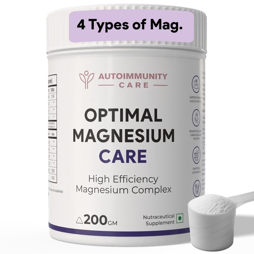 [BRSROFD7OR7GGDIZ] Autoimmunity Care Optimal Magnesium Care – 4-in-1 Magnesium Complex with B6 | Magnesum Glycinate, Citrate, Malate & Oxide | Supplement for Sleep, Stress, Muscle Cramps, Bones & Nerves | 200 gm (50 Servings)