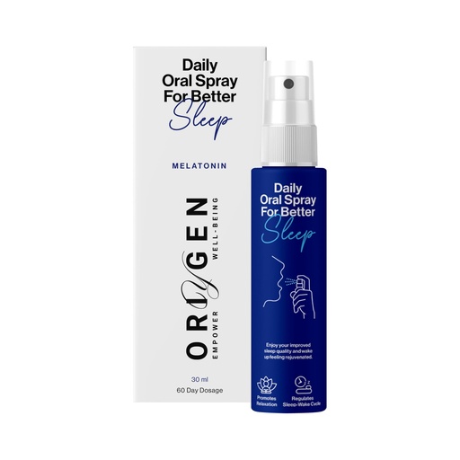 [BRSRYZ3QOFYQYYAY] Oriygen Sleep Supplement Oral Spray for Deep Sleep | 3mg Per Serving | Cranberry Flavour | Non addictive | Liposomal Technology | 4 Sprays Per Day | 30ml – 2 Months Supply