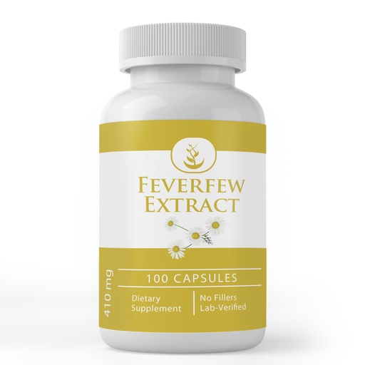 [BRSWYFLQDN4AYFD5] Pure Original Ingredients Feverfew Extract (100 Capsules) Always Pure, No Additives Or Fillers, Lab Verified