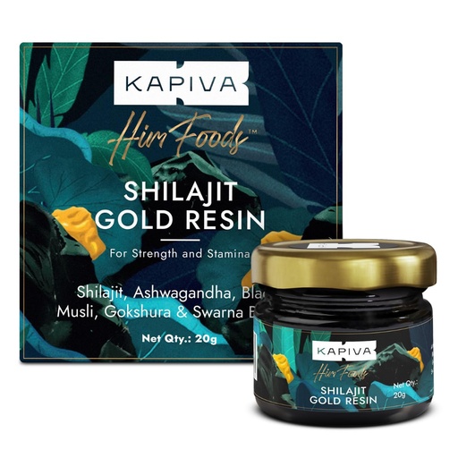 [BRSRMHT2C4DWKCDO] Kapiva Shilajit/Shilajeet Gold Resin - 20g | 500mg/Serving | 40 Servings | Boost Muscle Growth & Stamina | Contains 24 Carat Gold | 100% Ayurvedic