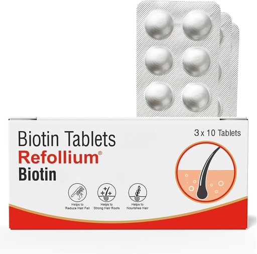 [BRSWYAICBYFWGETK] Advanced Biotin - Hair Vitamin Supplement for Men and Women, Tablets (30 Tablets)