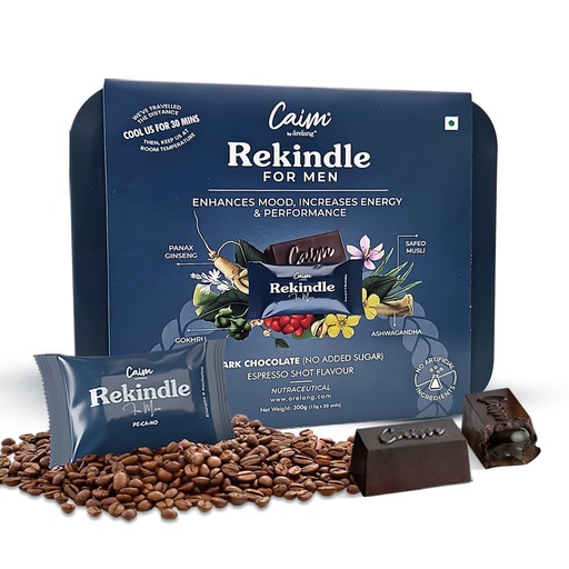 [BRSRMGI2CJYBSDLA] Rekindle for Men | Dark Chocolates Supplement for Men | Improves Endurance & Efficiency | Mood Enhancer | Caim by årelang | Espresso Shot | 1x20 pieces(300gram)