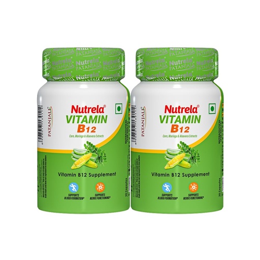[BRSROZY3BZ6WGEIY] Nutrela Vitamin B12 Plant Based Supplement for Men & Women 30 Veg Capsules (Pack of 2)