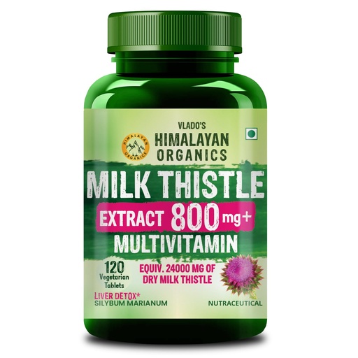 [BRSWGBQFAAJRSAIV] Vlado's Himalayan Organics Milk Thistle 800mg Extract (30:1) | Liver Detox & Cleanse Supplement with 80% Silymarin | Supports Fatty Liver, Liver Health, Cholesterol & Metabolism | Natural Liver Support for Men & Women | 120 Vegetarian Tablets