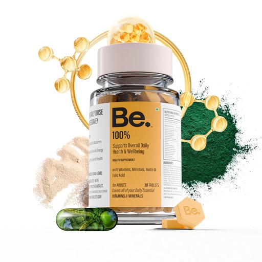 [BRSRAAICDENAYGQU] Be. 100% Daily Multivitamin Tablet for Men & Women | With Magnesium, Zinc, Biotin & Vitamin E | Everyday Multivitamin Tablets for Women & Men | Supports Energy, Immunity, Hair & Skin Care 30 Tablets