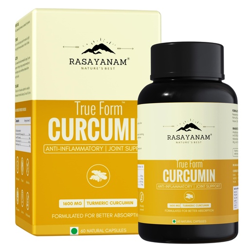 [BRSW2234DIOQKFLH] Rasayanam Curcumin 1600mg | Extra-Pure Nano Curcumin Capsules with 95% Curcuminoids | Turmeric & Piperine | Joint Support Supplement for Men & Women - 60 Capsules