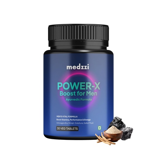 [BRSRGFI5CMFRMADV] Shilajit Power-X Men’s Wellness Ayurvedic Veg Tablets | With Ashwagandha KSM-66, Shilajit for Men, Gokshura & Kaunch Beej | Supports Stamina, Strength, Energy & Vitality | 30 Veg Tablets