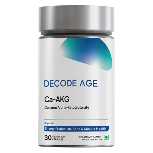 [BRSRMADYPNYQEDYV] Decode Age Ca-AKG Supplement 500 mg – 99.9% Pure, Highly Bioavailable Calcium Alpha-Ketoglutarate for Bone Strength, Energy & Muscle Recovery – Clinically Tested, 30 Vegetarian Capsules