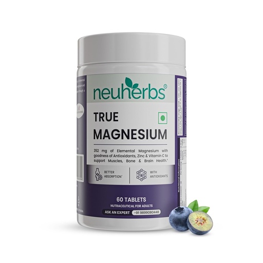 [BRSROED5AUIQMFY6] Neuherbs Magnesium Bisglycinate Tablets 1600mg | Chelated High Absorption Form True Magnesium with Zinc & Vitamin C | Supports Sleep, Muscle Recovery & Joint Health | 60 Tablets