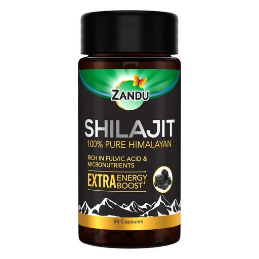 [BRSWGBD2BV6WYD3V] Zandu Shilajit Capsules, Infused with Goodness of Natural Shilajit Extracts, Helps Boost Immunity & Energy, Supports Metabolism -Pack Of 60 Vegetarian Capsules