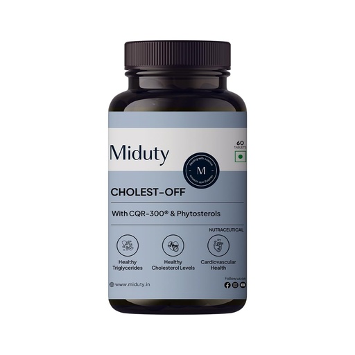 [BRSROGQ7BYNB6HLO] Miduty Cholest-Off - Helps in Normal Cholesterol Levels - Aged Garlic Extract - Pine Phytosterol - Bergamot Orange Fruit Extract - Niacin Vitamin B3-60 Tablets