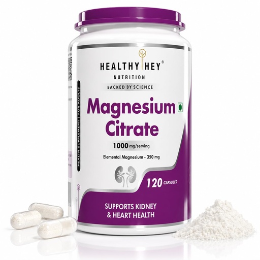 [BRSWGBT2BEORAE3J] HealthyHey Nutrition Magnesium Citrate-120 Vegetable Capsules