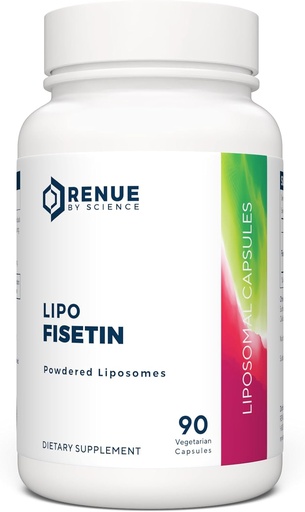 [BRSROZQLCMFR6CAY] Renue By Science Fisetin | 90 Liposomal Fisetin Supplements - 150mg Fisetin per Serving | Senolytic Supplements | Bioavailable Formula for Increased Absorption | Non-GMO & Made in The USA