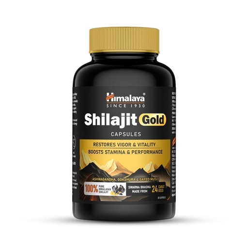 [BRSRABIROYMWAAA7] Himalaya Shilajit/Shilajeet Gold Capsules | 100% Pure Himalayan Shilajit + 24 Carat Gold | 20 Capsules | Restores Vigor and Vitality | Boosts Stamina and Performance