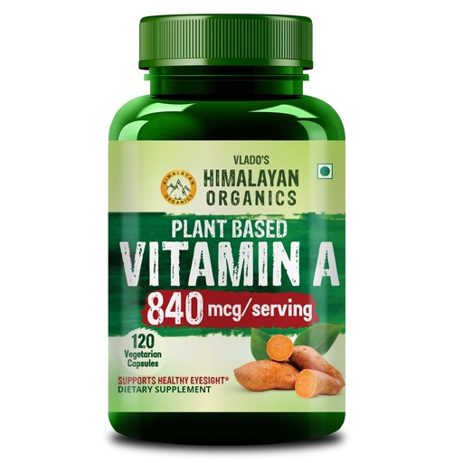 [BRSRO2Y6BYNQOCT7] Vlado’s Himalayan Organics Plant-Based Vitamin A 840Mg Supplement | 120 Veg Capsule For Men And Women | NAtural Anti-Oxidant | Supports Healthy Eyesight, Night Vision And Eye Protection | Fights Age-Related Eye Decline