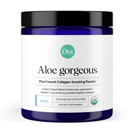 [BRSWGCYPDN7BS2TK] Ora Organic Vegan Collagen-Boosting Powder for Women and Men - Hair, Skin, & Nails Support - Bamboo Silica, Plant-Based Protein, Organic Vitamin C, Aloe Vera - Vanilla Flavor, 20 Servings
