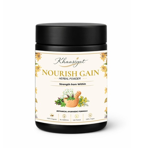 [BRSRGCQPCEAWGDT5] NourishGain Powder | Ayurvedic Weight & Strength Nourishment | Natural Muscle Mass Gainer | 100gm