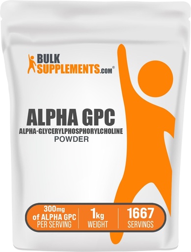 [BRSWGAQQOZ5BYC3J] BulkSupplements.com Alfa GPC Hautsa - Choline Supplements, Alfa GPC 300mg - Desflavored & Gluten Free, 600mg zerbitzatu bakoitzeko, 1 kg (2,2 lbs) (Pack of 1)