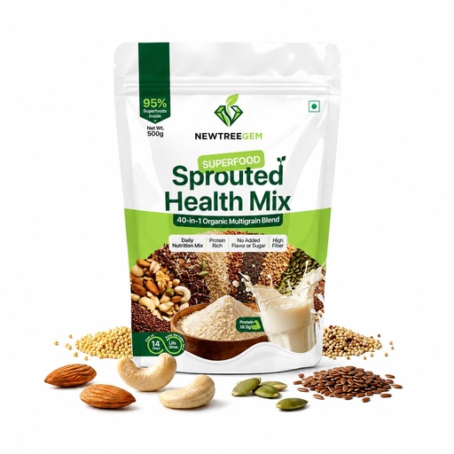 [BRSRYYI6AR5Q2HTF] Superfood Health Mix | 40 Natural Ingredients | 18.5g Plant Protein | High Fiber | Low GI | No Added Sugar | Family Nutrition Drink Mix for Energy, Wellness & Daily Health