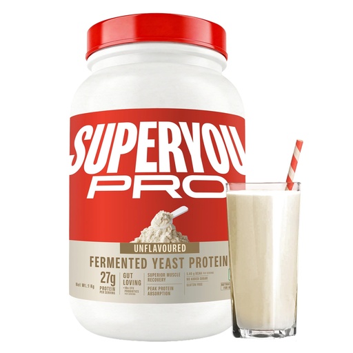 [BRSREHQNDEGWEG32] Superyou Pro Fermented Yeast Protein Isolate Unflavoured 1kg | 24g Protein/Serve | Vegan, No Bloat, Heat-Stable | Easy to Digest | Gut Friendly | PDCAAS of 1